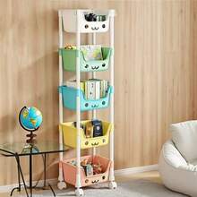 5-Tier Multi-Layer Rolling Storage Cart, Macaron White Plastic Multi-Purpose Trolley With Lockable Casters, Removable Mobile Organizer For Consumables And Sundries, Space-Saving Storage Shelf For Kitchen, Bathroom, Laundry Room, Dormitory And Living Room, Practical Household Organizer, Ideal Gift For Halloween, Christmas And Daily Use - Màu sắc macaron nhiều màu - Xem 10
