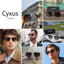 ¡RecomendadoCyxus Lentes de Sol Hombre, Gafas Polarizadas Protección UV 400 para Hombres y Mujeres, Estilo de Moda para Playa, Conducción y Actividades al Aaire Libre¡Top de Temporada - 00-Marco Dorada Lentes Marrón 1021 - Ver 2