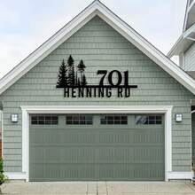 1 件定制大型金属地址牌 - 个性化松树设计，刻有您的名字，耐候铁制壁挂式门牌，适用于住宅、别墅和公寓 - 理想的乔迁和节日礼物，户外装饰