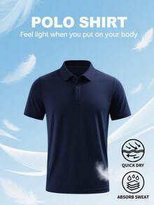 1 Piece Multi-Color Men's Breathable And Comfortable Mesh Sports Polo Shirts. Breathable, Lightweight, Comfortable. Suitable For Basketball, Casual Wear, Football, Tennis And Various Sports Activities Camisas Para Hombre Mens Clothes Camisetas De Hombre Gifts For Men Polo - Hải quân - Xem 3