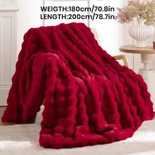 1pc Solid Color Plush Blanket, Available In Multiple Colors, Soft & Warm Faux Fur Luxury Style Throw Blanket, Suitable For Living Room, Bedroom, Sofa And More, Fluffy Long Pile Blanket, Soft & Cozy Sofa Throw, Autumn Decor, Room Decor, Back To School, Study Supplies