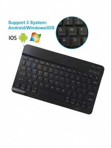 AKKHOO 无线蓝牙键盘和鼠标组合，兼容 iPad、电脑、手机、平板电脑、可充电、静音、迷你键盘鼠标套装（新旧版本随机） - 黑色 - 查看 3