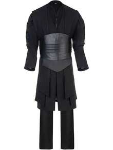 Anakin Costume Adult Men Tunic Hooded Robe Outfits Halloween Cosplay Uniform - Dark Black - View 2