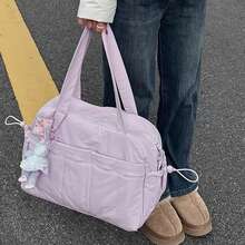 Large Capacity Gym Bag , Duffle Bag For Travel With Wet Pocket, Lightweight Carry On Weekender Duffel,  Multi-Compartments Shoulder Bag,  Water Resistant Handbag - Màu tím - Xem 2