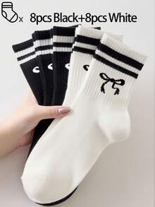 40 peças/30 peças/24 peças Meias Esportivas Confortáveis Unissex, Adequadas para Esportes e Treinamento, Meias Longas Femininas, Adequadas para Uso Casual e Empresarial, Antibacterianas, Macias, Nas Cores Preto e Branco, Resistentes a Odores, Absorventes de Umidade, Leves e Respiráveis, Adequadas para Outono e Inverno, Também Disponíveis em Embalagens de 20 peças/10 peças/8 peças/6 peças/4 peças/2 peças. Altamente Respiráveis.