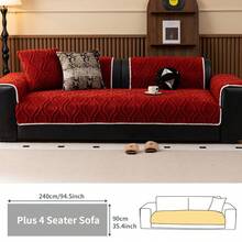 1pc Classic Soft Fleece Anti-Slip Sofa Pad - Suitable For Dogs, Plush, Universal - Sofa Cover For Bedroom, Office, Living Room Decor - Red - View 10