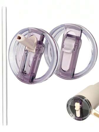 Compatible With Stanley Cup Accessories 40 Oz Tumbler Flip Straw Lid Replacement Fit For , Leak Proof For Lid Replacement Spill Proof Reusable Tumbler Cover Compatible With 40oz Cup Accessories White Black Beige Blue Pink