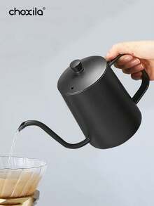 choxila 1pc Black Stainless Steel Coffee Pot, Pour-Over Coffee-Specific Kettle, Espresso Tool, Teapot, Water Kettle, 350ml/12oz & 600ml/20oz, Suitable For Daily Use, Saudi National Day Gifts, Courtyards And Coffee Shops - Coffee Maker - View 6