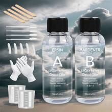 Kit de resina epoxi cristal transparente de 20/50/100/250ml, resina epoxi transparente sin burbujas para colada de escritorio y barra, resina epoxi transparente para manualidades y artesanía, regalo para cumpleaños/fiesta/festival