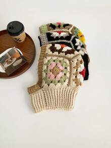 1pc Hand-Crocheted Balaclava Hat, Personalized Funny Cute Winter Outdoor Warm Knitted Beanie With Neck Cover, Unisex Windproof Ski Mask Cap, Women/Men Winter New Warm Knit Hat - Multicolor - View 6