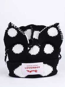 1pc Cat Ear Knitted Hat, Fashion Versatile, Breathable, Suitable For Cycling, Hiking, Outdoor Activities
