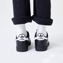 Adidas Originals SUPERSTAR II 经典贝壳头休闲运动鞋，男女款，2026新款低帮运动鞋 JI0079 - 黑色 - 查看 4