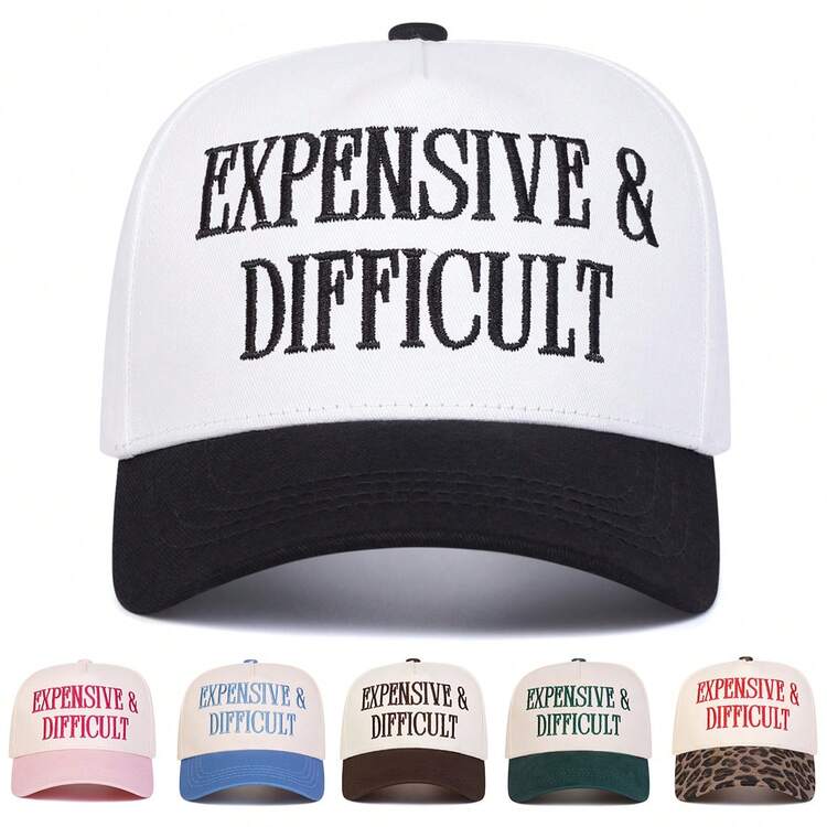 1Piece Men Letter Embroidered Patchwork Baseball Cap Five-Sided Hat Outdoor Adjustable Sunscreen Leisure Hat Spring Autumn Travel Tourism Beach Vacation - 彩色 - 查看 1