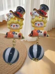 زوج من أقراط الهالوين والنجوم الرياضية باللون الأصفر، مناسبة للنساء للارتداء في المواعيد والحفلات والولائم، تصميم مبالغ فيه