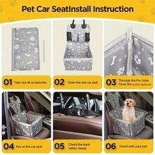 Car Pet Seat. Foldable, With Storage Bag, Convenient And Durable, Keep Your Car Clean. Suitable For Small And Medium-Sized Pet Dogs And Cats. On-Board Pet Travel Supplies. - 粉色 - 查看 5