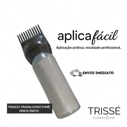 Aplicafácil frasco aplicador de química tintura creme óleo para cabelo uso doméstico e profissional(Preto - Bico Preto)