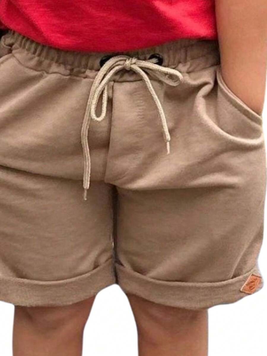 Bermuda  Masculina Marrom Neutro Infantil Moletinho - Verão 2026