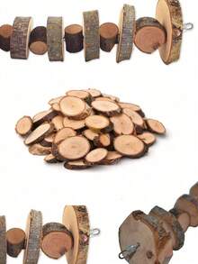 1pc ,Small Animal Chews Toy Natural Apple Wood Block Cage Hanging Molars Treats Snack For Hamsters Rabbits Bunny Bird Parrots Chinchilla Gerbils Squirrels - Brown - View 8