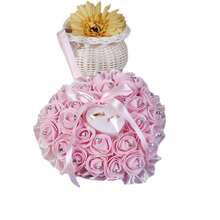 1pc Wedding Ring Pillow (Free Random Style Ring) Heart Shape Wedding Ring Box Pillow Cushion With Ribbon Pearl Lace Crystal Rose Wedding Ceremony Ring Holder For Ceremonies