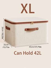 1pc Foldable Fabric Storage Box, Large Capacity Dust-Proof Quilt Storage Container, Wardrobe Organizer, Antibacterial & Moisture-Proof Zipper Closet Storage Box, Decorative Pants Organizer - Multicolor - View 12
