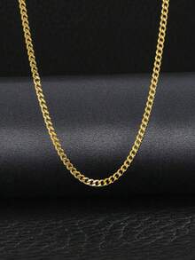 A Fashionable Cuban-Style Stainless Steel Necklace Comes In Various Thicknesses. It Features A Simple And Unique Design, Suitable For Both Men And Women Who Follow The Hip-Hop Style. Made Of Stainless Steel. Party-Punk Style, Suitable For Daily Casual Wear.