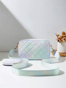 1个女孩迷你波浪纹压花字母收纳包，手机钱包零钱包 - 綠色 - 查看 5