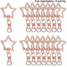 Bộ 30/50/70/90 chiếc móc khóa hình ngôi sao, 4 màu móc khóa ngôi sao, khóa càng cua bằng hợp kim, có móc xoay và vòng lò xo, thích hợp cho các dự án thủ công DIY, làm móc khóa. - Móc khóa hình ngôi sao - Xem 10