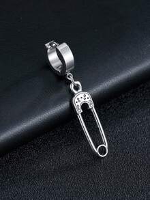 1 对不锈钢安全别针耳环，男女通用设计 - 別針耳墜 - 查看 1