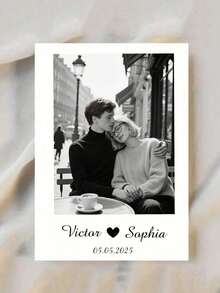 [Customized]Personalized Photo Greeting Card With Envelope, Suitable For Love, Birthday, Missing, Anniversary And Other Occasions - Ideal Gift For Partner Or Friend, New Year Greeting Card, Customizable Couple Photo, Love Letter, Valentine's Day Gift, Versatile Use, Comes With Stamp, Minimalist Decoration, Modern Unique, Personalized Wedding Gift - Multicolor - View 8