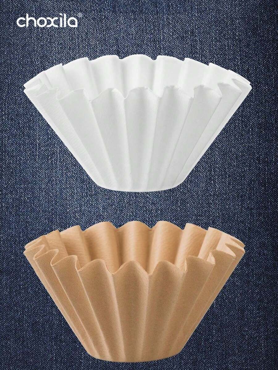 choxila 50/100 قطعة فلاتر قهوة بيضاء/بنية، فلاتر ورقية بشكل مخروطي سهلة الاستخدام بتصميم مطور، فلاتر قهوة سلة أساسية، ورق فلاتر القهوة لصب القهوة وقطارة القهوة وماكينات القهوة 1-4 كوب - فلتر القهوة - مشاهدة 1