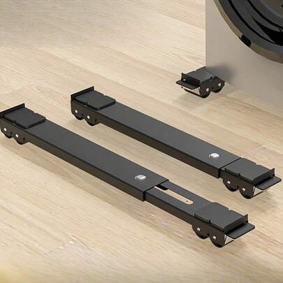 Retractable Furniture And Appliance Wheels, A Mobile Tool With 24 Wheels And Brakes, Suitable For Heavy-Duty Washers, Dryers, And Refrigerators. Stable Base Gray/Black (Upgraded Wheels) Can Support Up To 660 Pounds