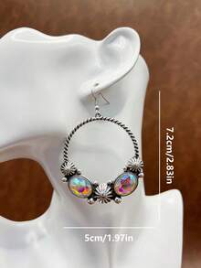 时尚优雅的西部牛仔风格仿珍珠 CCB 串珠链/铁链、花朵吊坠项链、耳环，百搭短款，适合休闲装，四季珠宝，适合女士和女孩搭配日常服装、派对配饰，送给家人/朋友/自己的珠宝礼物 - 西部牛仔風格 - 查看 6