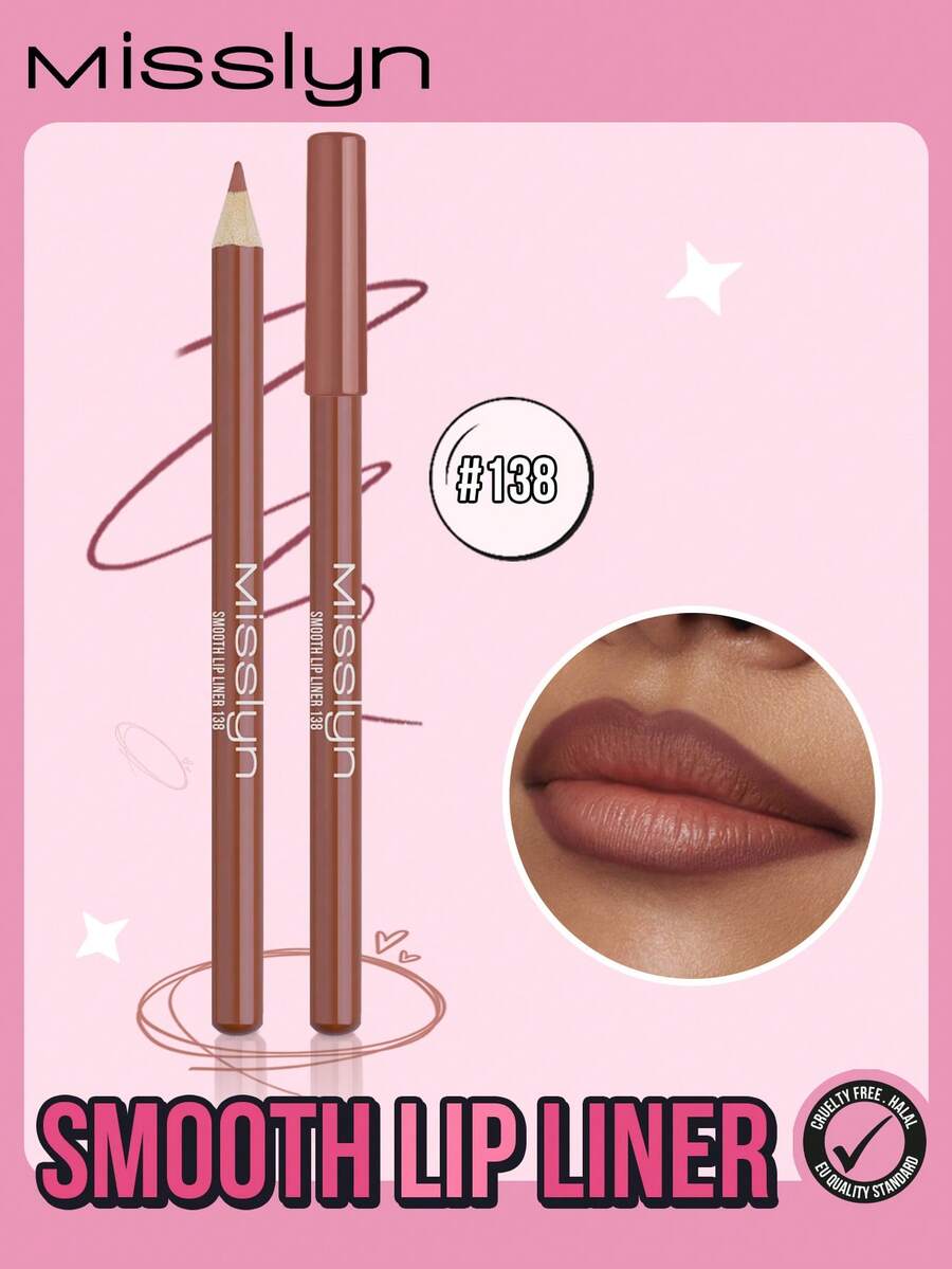 MISSLYN 1pc Smooth Lip Liner,Colorstay Longwear Rich Lip Pencil,Highly Pigmented Matte Lip Makeup,Soft Smooth Application Ultra Fine Natural Finish Lip Contour Pencil For Daily Wear,Party & Y2K Looks, Vegan & Cruelty-Free,Brand Beauty Cosmetics