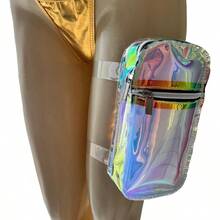 Holographic Thigh Bag Leg Harness For Women Outdoor Waist Pouch Carnival Hiking Travel Fanny Pack With Extra Long Adjustable Straps Plus Size - 如圖 - 查看 6