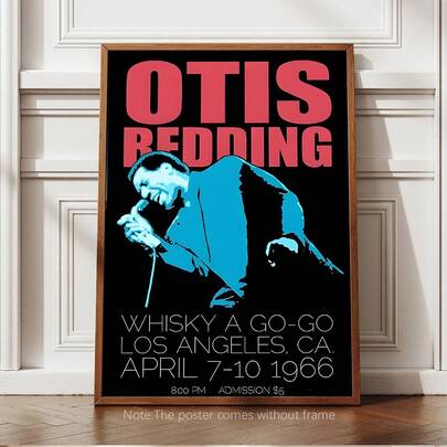 1pc Otis Redding Concert Poster,Vintage Music Event Wall Decor, Room Decor For Home, Living Room, Bedroom, Ideal Gift For Music Enthusiasts, Movie Theme, Canvas Wall Art,Posters For Room,Home Decor,Room Decor Aesthetic,Room Decoration Stuff.Room Decor, Optional Frame.