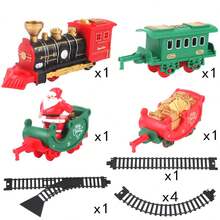 复古电动 DIY 圣诞火车套装 B/O 蒸汽式铁路轨道电池供电玩具机车完美的圣诞礼物