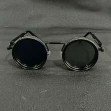 Men's Retro Spandex Style Rotating Sunglasses - Adjustable Brightness Steampunk Style Alloy Frame, Black And Gray Gradient Lenses, Travel And Fashion Accessories, Sunglasses, Party Sunglasses, Suitable For Bohemian Style Sunglasses - 銀色 - 查看 9