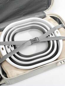 1个便携式折叠足浴盆，塑料足浴盆，可折叠足部理疗盆，节省空间的收纳容器，可折叠硅胶盆，可折叠洗脚盆，泡脚桶，家用旅行洗脚盆，可折叠按摩足浴盆，足部护理工具，居家必备，返校季好物