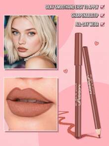 Misslyn Smooth Lip Liner Pencil, Long-Lasting Color, Intense Lip Color, Glides On Smoothly, Lip Liner, Natural Makeup Effect, High Color Payoff, Soft Pencil Core, Long-Lasting Smooth, Ultra-Matte Lip Liner Pencil, Brand Cosmetics, Facial Makeup Products, Suitable For Women And Girls, Winter Essential, Y2K Style, Fashion Versatile, Great Birthday Gift, Valentine's Day Gift, Party Essential, New Year Gift, Best Colors, Cruelty-Free And Vegan - 08 - View 5
