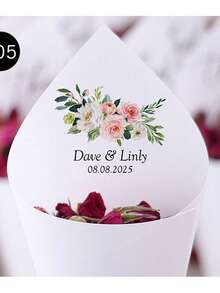 30Pcs Of Set DIY Wedding Cone For Petal Toss, Personalized Confetti Cones, Custom 17 Styles White Paper Cone For Bridal Shower Party Decoration, Multi-Functional, Anti-Mold, Ornamental, Reusable, Exquisite, Stylish, High-Quality, Adorable, Modern, Custom, Unique, Personalized, Son, Daughter, Kids, Kitchen, Dining Room, Bedroom, Office, Living Room, Home, Garden, Tea Room, For Anniversaries, For Birthdays, For Housewarming, For Graduation, Gala Night, Customized Gift Wrap Boxes, Chic Autumn
