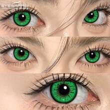 Eyeshare 1副Cosplay彩色隐形眼镜，适合动漫黄色镜片，配件镜片，红色镜片，年度紫色化妆彩色眼镜 - 年拋 - 查看 10