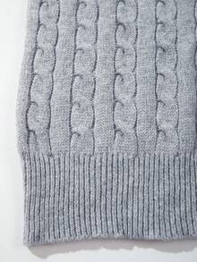 Unisex Classic Drawstring Solid Color Casual Loose Knit Pullover Sweater, Long Sleeve Drop Shoulder Crew Neck Sweater Top, Suitable For Spring, Autumn, Winter