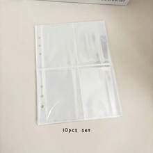 10pcs/20pcs/30pcs A5 Binder Clear Card Sleeves, 3 Inch Postcards Holder, Double Side 6 Holes Kpop Collect Book Refill Bags