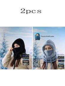 1 chiếc mũ giữ ấm tai và cổ mùa đông có lớp lót giữ nhiệt, mặt nạ trượt tuyết, mũ giữ ấm đầu và cổ bằng vải dệt kim polyester, dành cho cả nam và nữ, nhẹ, nhãn ngẫu nhiên - A - Xem 21