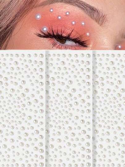 3 张 3D 珍珠贴纸珠宝贴纸自粘贴纸水钻装饰，珍珠贴纸发饰 DIY 装饰配件万圣节、圣诞节节日礼物