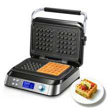 1600W Belgian Waffle Maker, Double Waffle Maker With LED Display, 5 Different Programmes, 7 Browning Controls, Countdown Timer, Audible Alerts, Stainless Steel (Silver) - UK Plug(220-240V) - View 10