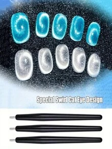 3pcs / 1PC Professional Nail Magnetic Pen - With Magnetic Base And Smooth Tip, Suitable For French Fingertip, Water Ripple And Round Designs - Salon/Home Pedicure/Manicurist Tool - Easy-To-Clean Decorative Stick, Fashionable Design, Durable Material, Essential Beauty Accessory, Nail Accessory, Nail Polish Correction Pen - Multicolor - View 7