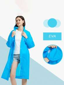 Extra Long Rain Ponchos For Adults - EVA Rain Coats Waterproof Unisex Rain Jacket With Drawstring Hood