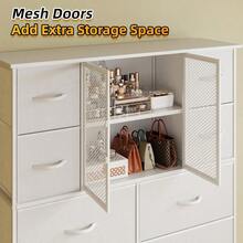 VERM Drer For Bedroom With 10 Drawers And Mesh Door Tall Drers Chest Of Drawers Fabric Drer Storage Tower For Closet Hallway Living Room White
