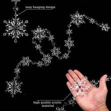 Ornement suspendu en flocon de neige transparent fait main, décorations de Noël en acrylique en forme de flocon de neige, ornements suspendus en cristal de flocon de neige faits à la main, convient pour le sapin de Noël, les mariages, les fêtes de Noël d'hiver